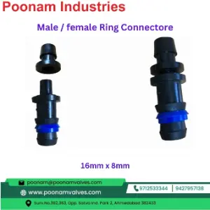 16mm x 8mm Male Connector & Female Ring Connector